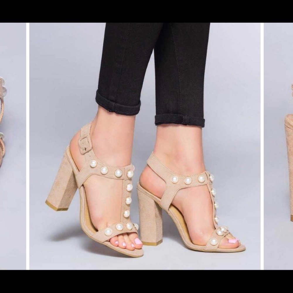 BRAND NEW NEVER WORN.. Nude pearl heels